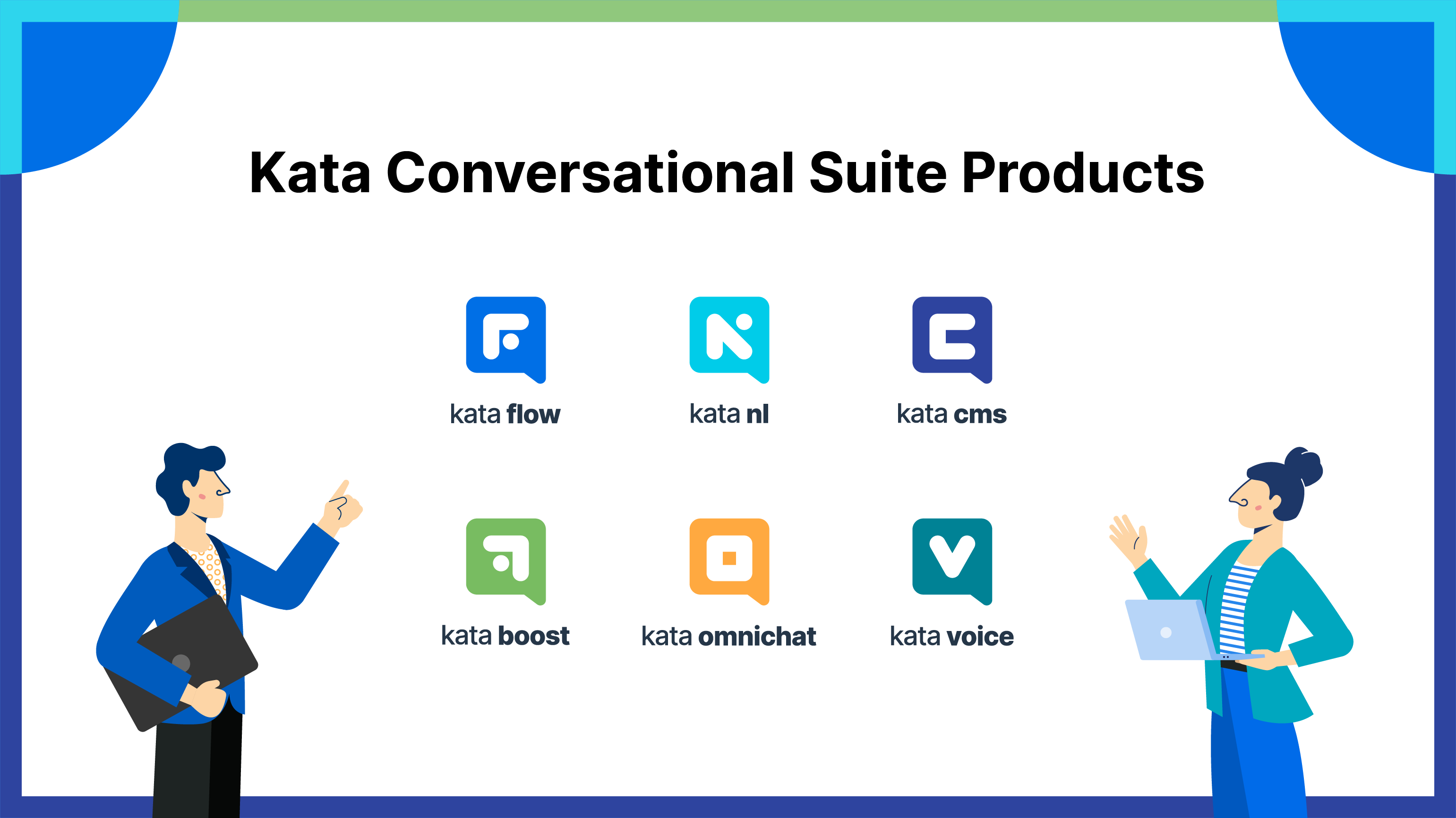 Kata Conversational Suite has six main products, namely Kata Flow, Kata NL, Kata CMS, Kata Boost, Kata Omnichat, and Kata Voice